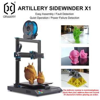 Artillery 3d Printer kit Sidewinder X1 SW-X1 High Precision Large Plus Size 300*300*400mm Dual Z axis TFT Touch Screen