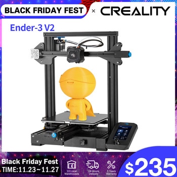 CREALITY 3D Ender-3 V2 Mainboard With silent TMC2208 Stepper Drivers New UI&4.3 Inch Color Lcd Carborundum Glass Bed 3D Printer