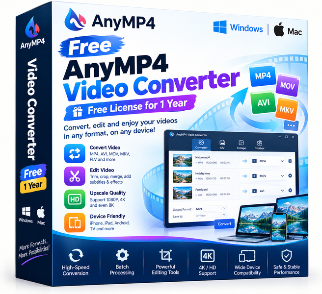 Free AnyMP4 Video Converter 7.2.58 AnyMP4 Video Converter