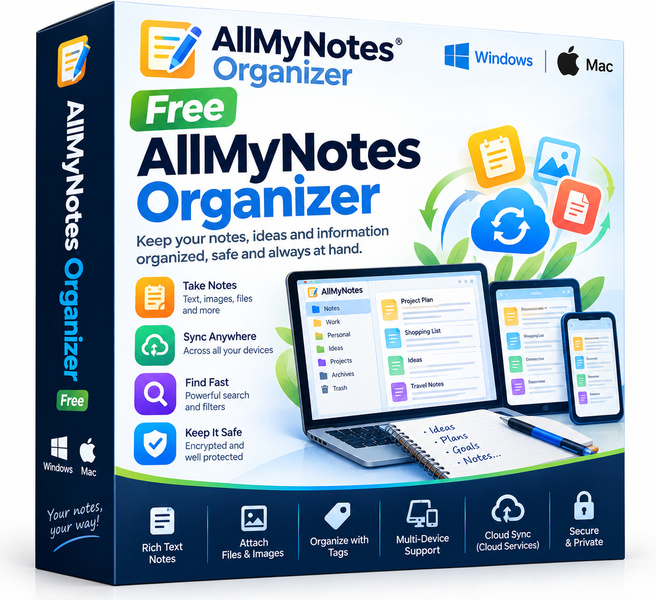 Free AllMyNotes Organizer 4.16 Giveaway Edition Free AllMyNotes Organizer