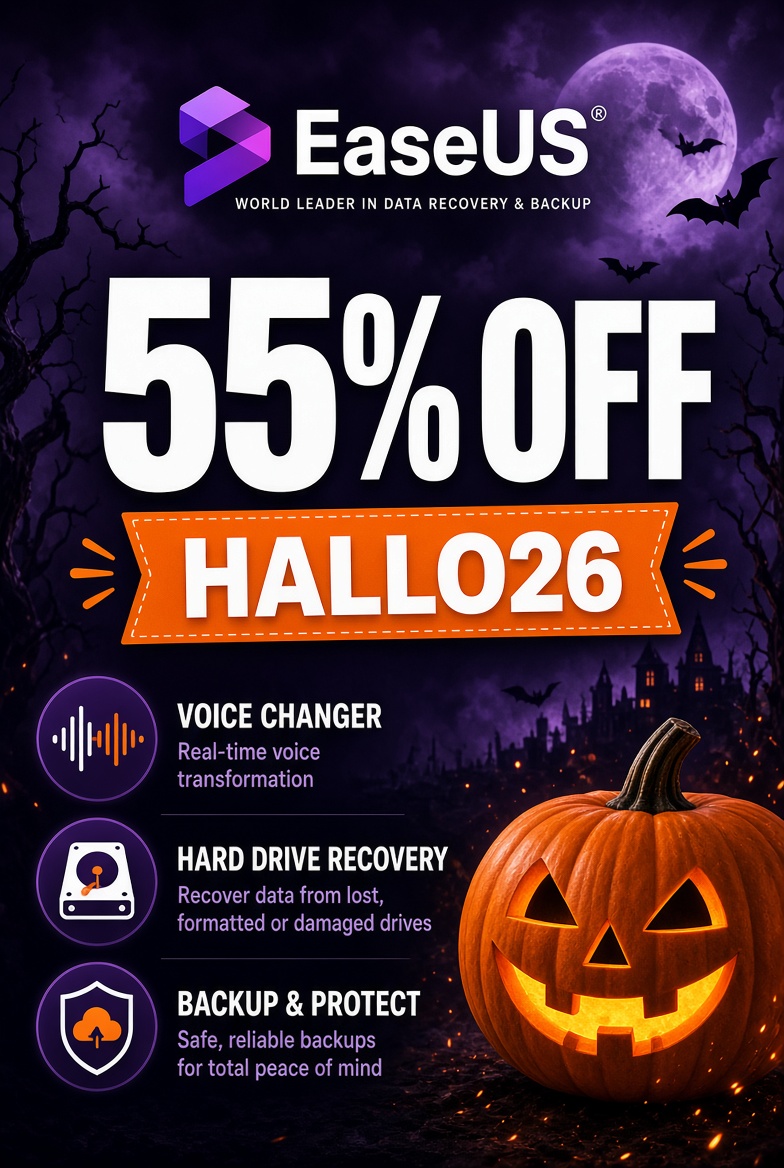EaseUS Halloween Sale 2026: Up to 55% OFF EaseUS Halloween Sale